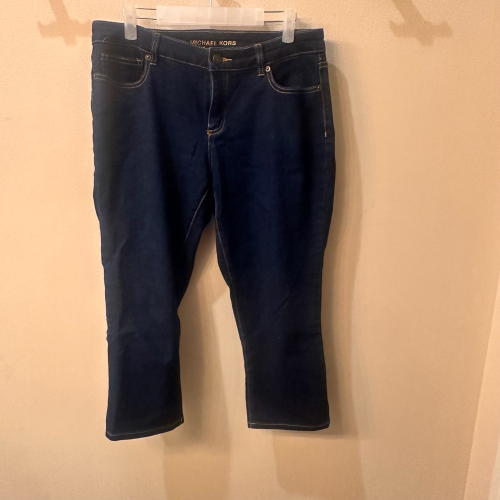 Michael Kors Cropped Skinny Denim Dark Wash Jeans Size 8